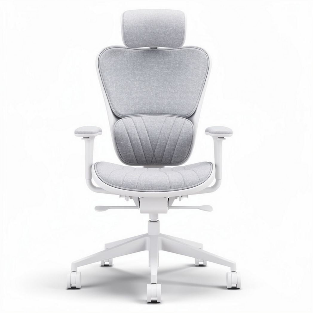 Chaise de bureau ergonomique en tissu gris avec accoudoirs réglables 45 x 60 x 120cm