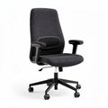 Chaise de bureau ergonome en tissu noir avec accoudoirs réglables 45 x 45 x 95cm