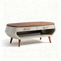 Table basse en bois et métal avec tiroirs 120 x 60 x 40cm finition bicolore