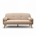 Canapé moderne en tissu beige avec accoudoirs ronds 180 x 85 x 75cm