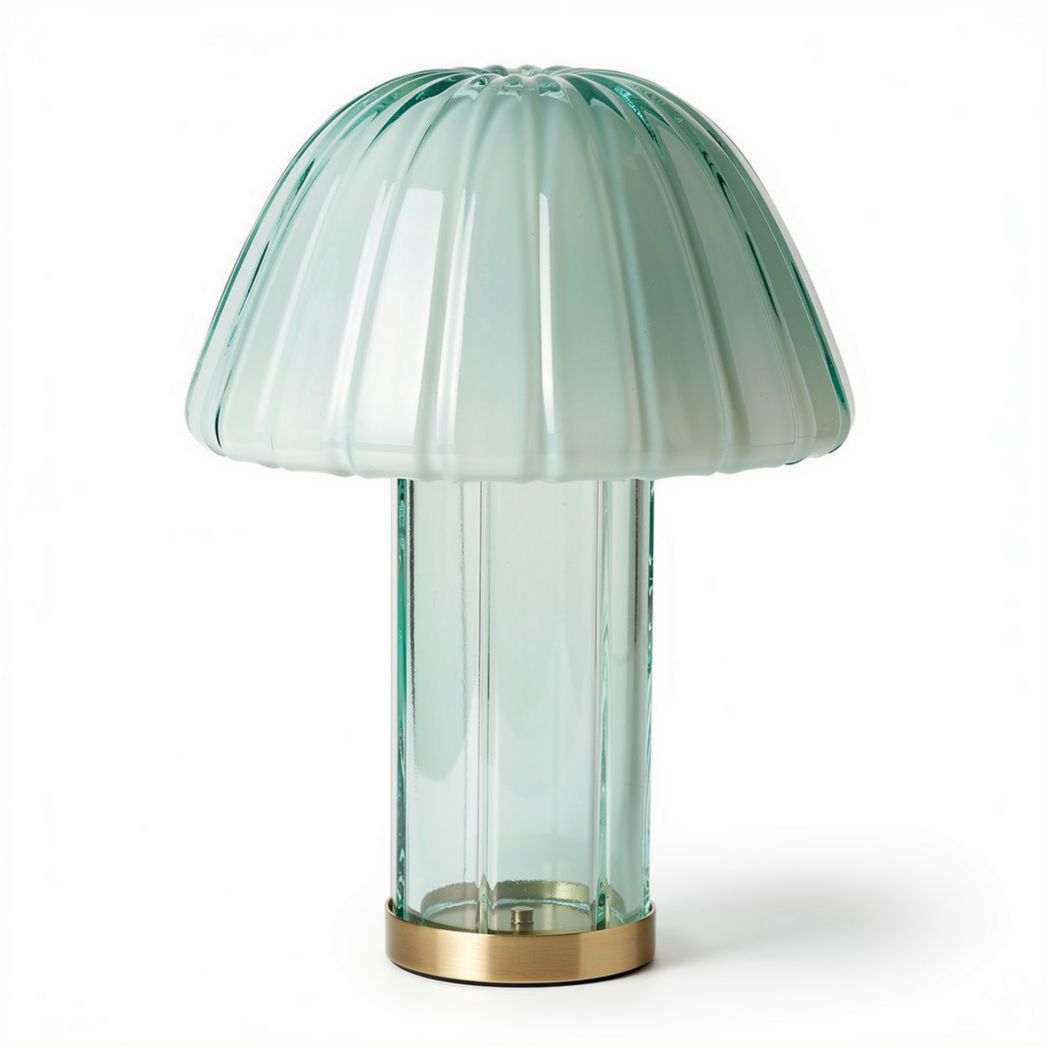 Lampe de table en verre coloré avec abat-jour en forme de champignon 30 x 30 x 40cm