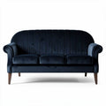 Canapé en velours noir 180 x 85 x 75cm avec structure en bois et coussins confortables