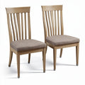 Chaises en bois clair avec assise en tissu beige dimensions 45 x 45 x 90cm