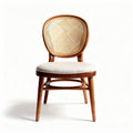 Chaise en bois naturel avec assise rembourrée en tissu gris 40 x 40 x 85cm